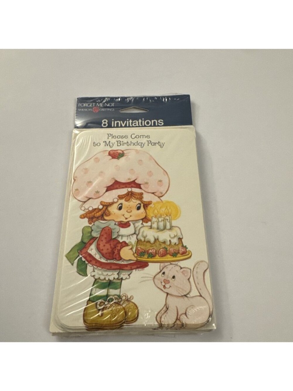 Vintage 80s American Greetings Strawberry Shortcake Birthday Invitations 8 Pk J7